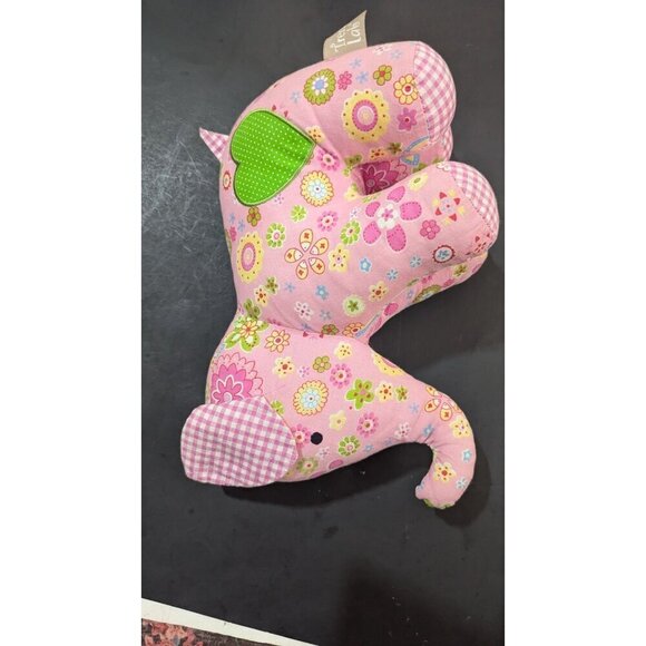Trend Lab Pink Elephant Plush Toy Adorable & Soft Floral Print Stuffed Animal - Picture 6 of 8